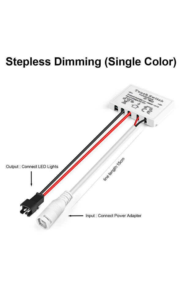 مفتاح تعتيم LED بجهد 12 فولت و5 أمبير من DC Dupont، مفتاح استشعار باللمس قابل للتعديل بتقنية CCT للحمامات M