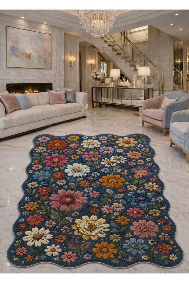 Sdt Mixed Patterned Modern Woven Base Decorative Carpet Sdtamor1334