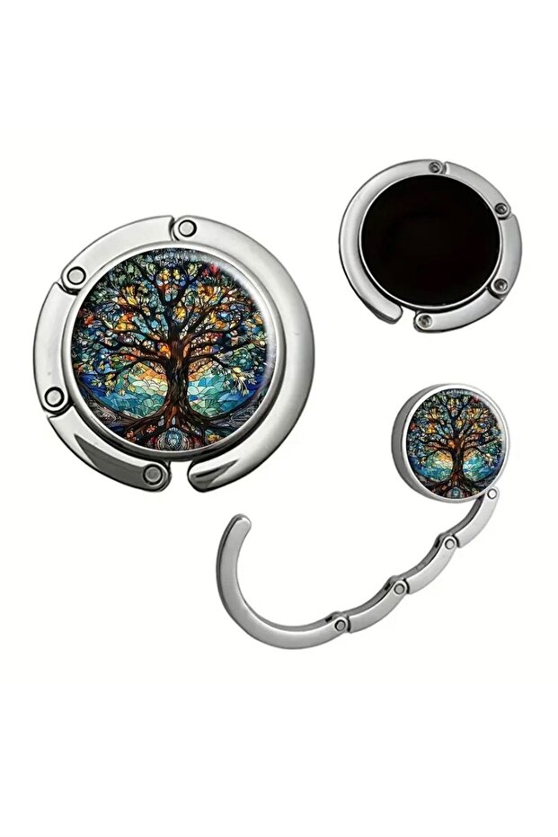 Colorful Patterned Foldable Magnetic Pocket Hook Holder for Handbags Desk Handbag Hanger