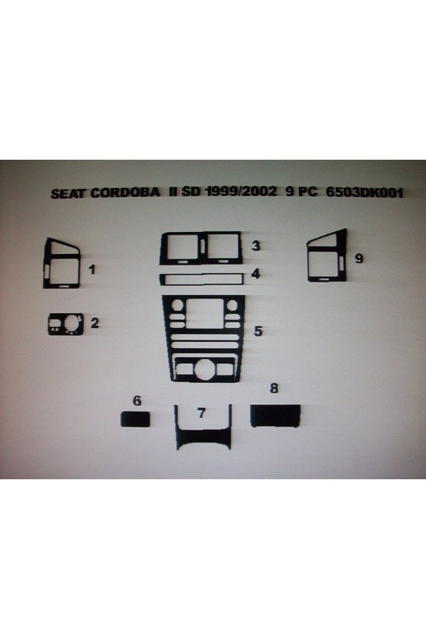 Seat ibiza 1998-2004 9 piece torpedo cover (color piano black)
