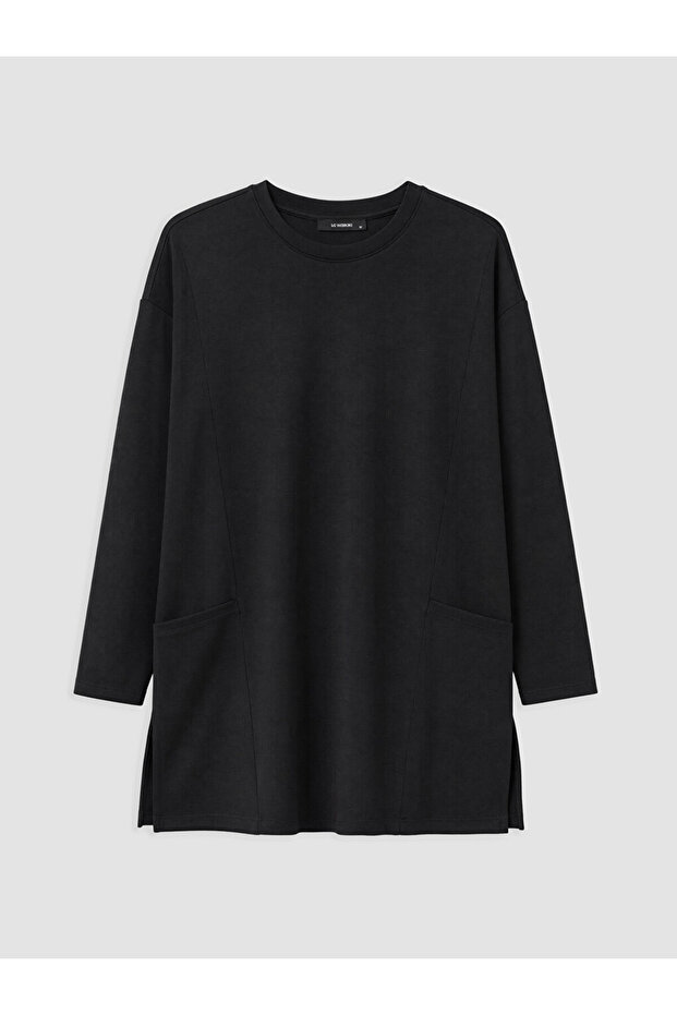 Black Soft Touch Women's Sweatshirt Tunic