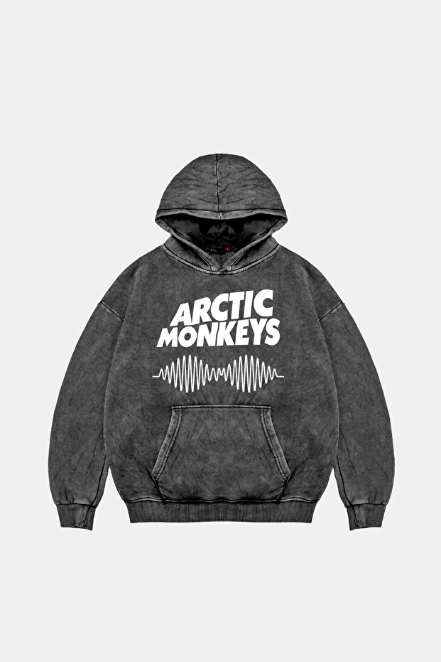 Arctic Monkeys Printed Oversize Unisex Washable Black Hoodie
