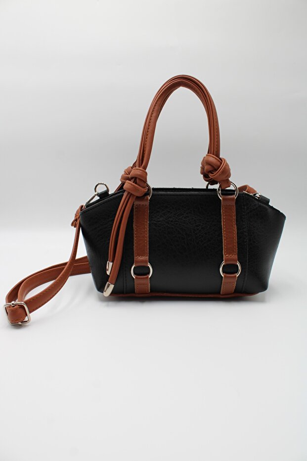 Women's Knot Handle, Ring Detail, Inner Pocket, Zippered Hand, Arm and Shoulder Bag