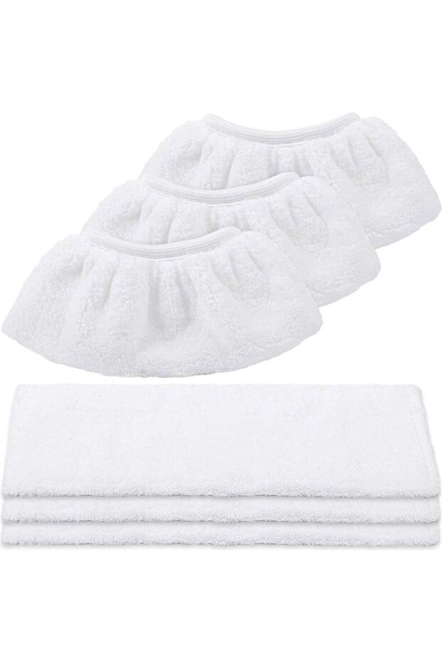 Microfiber cloth set for Kärcher steam cleaners, compatible with EasyFix SC 2, SC 3, SC 4, and SC 5 (3 floor nozzles and 3 handheld nozzles).