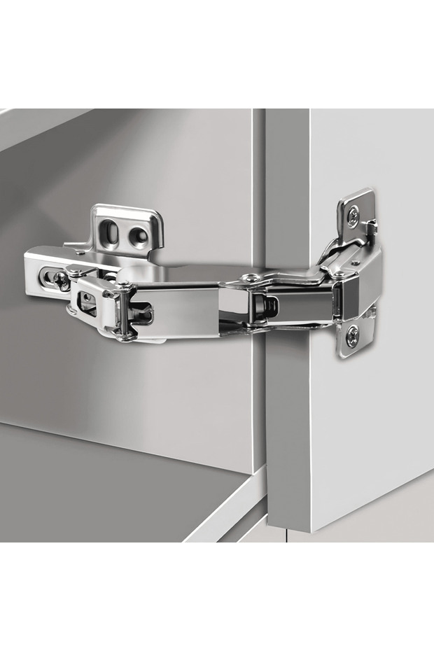 4-Set 35mm 180-Degree Soft-Close Concealed Cabinet Hinges, 3D Adjustable Hidden Self-Closing Hinges for Folding Cabinets