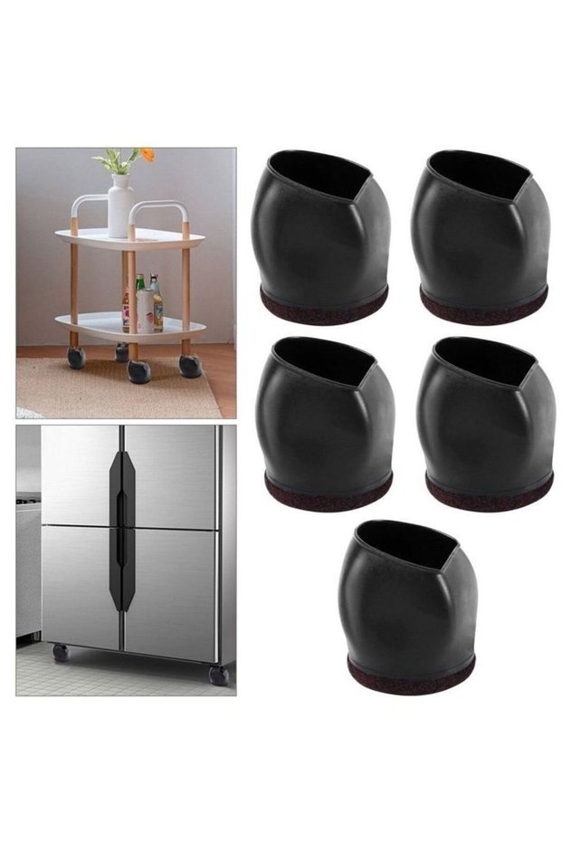 A set of 5 caster clamps, sliding chair leg covers, table and chair leg covers, and wheel protectors.