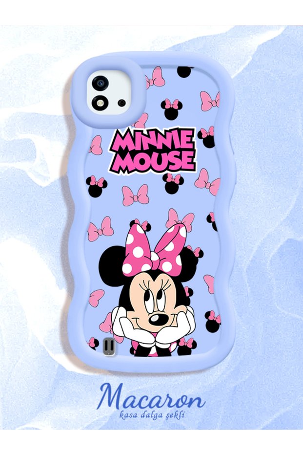 Realme C20/C20A Compatible Wavy Frame Mouse Cartoon Patterned Quality Silicone Phone Case