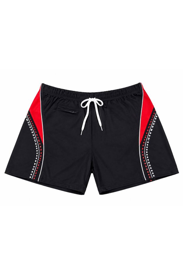 Men’s Swim Shorts with Elastic Waistband, Adjustable Drawstring and Zipper Pocket – Beach, Pool and Water Sports Wear