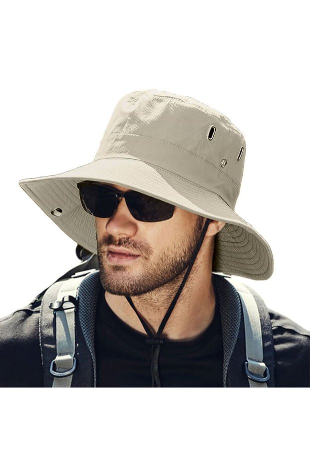 Men's sun hat, summer style, wide brim, UV protection, sun protection, Foldable, For outdoor activities such as gardening, fishing, & travel