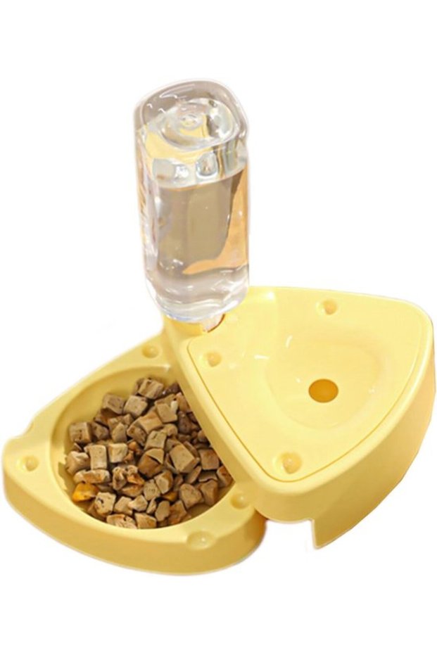 Pet Food and Water Bowls - 500 ml Automatic Feeder | Puppy Food Dispenser | For Travel Balcony Apartment Indoor Outdoor Winter Home