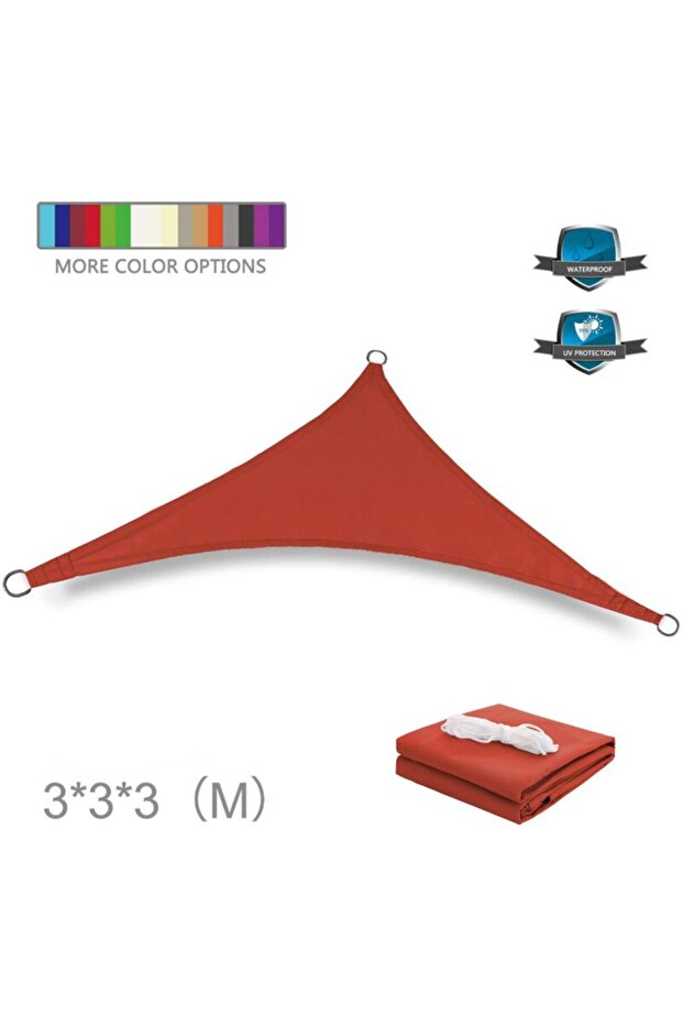 3x3 meter triangular sunshade sail – High-density 300D Oxford cloth – Blocks 90% of UV rays – Highly weather-resistant – Easy to install – for...