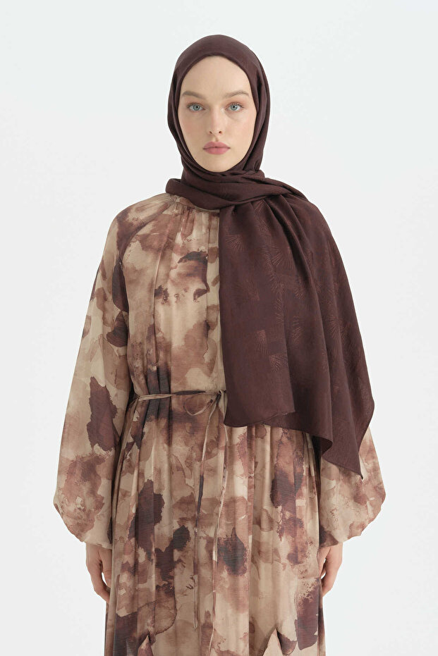 Cotton Naia Blend Natural Shawl - Plum
