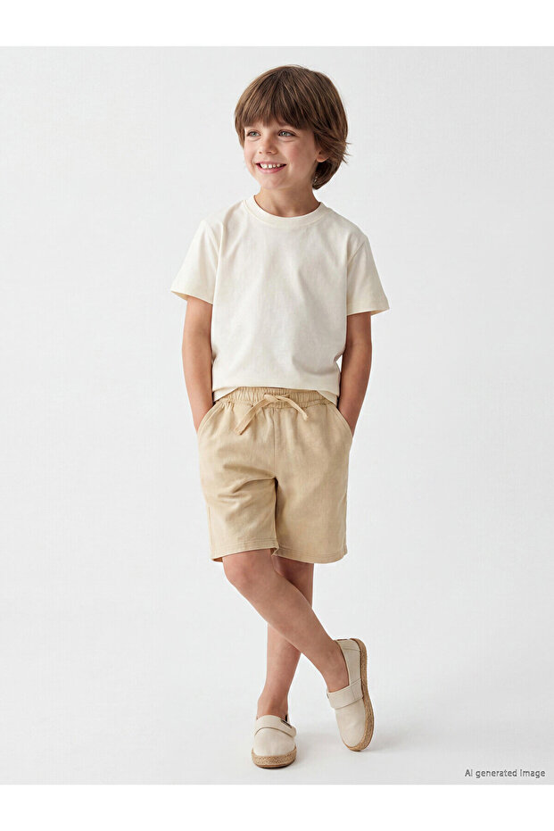Two Mt Shop Quality Lcw Kids Yellow Plain Standard & Regular Boys' Shorts