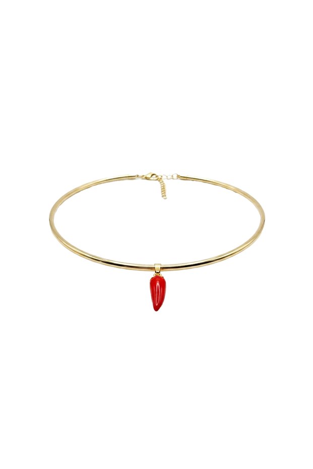 Steel Luck Pepper Choker Necklace