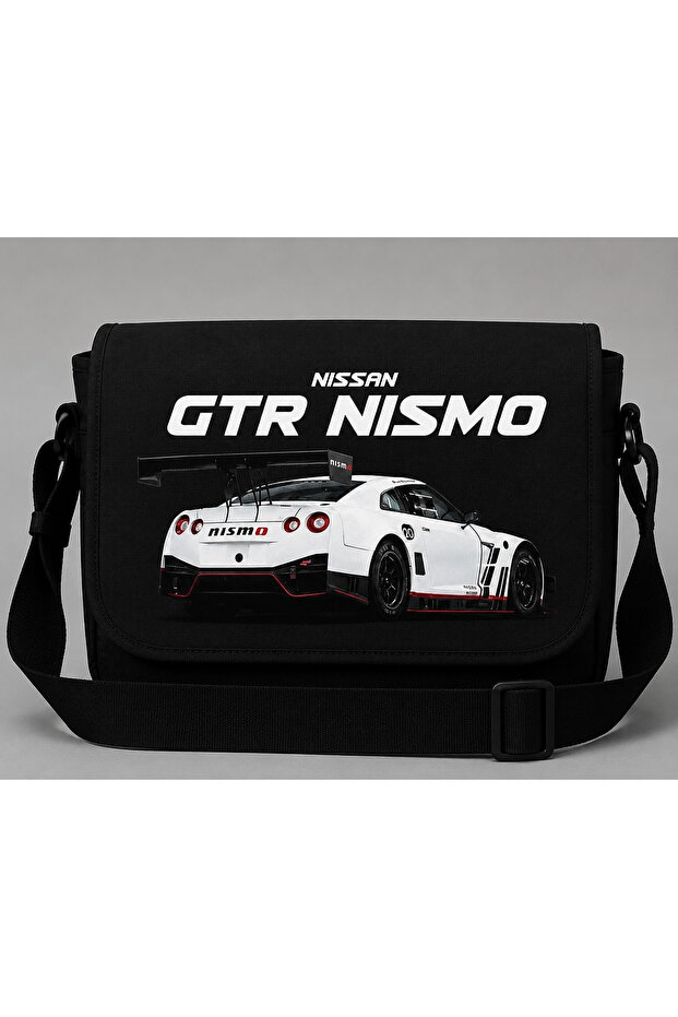 حقيبة ماسنجر سوداء مطبوعة من Gtr Nismo