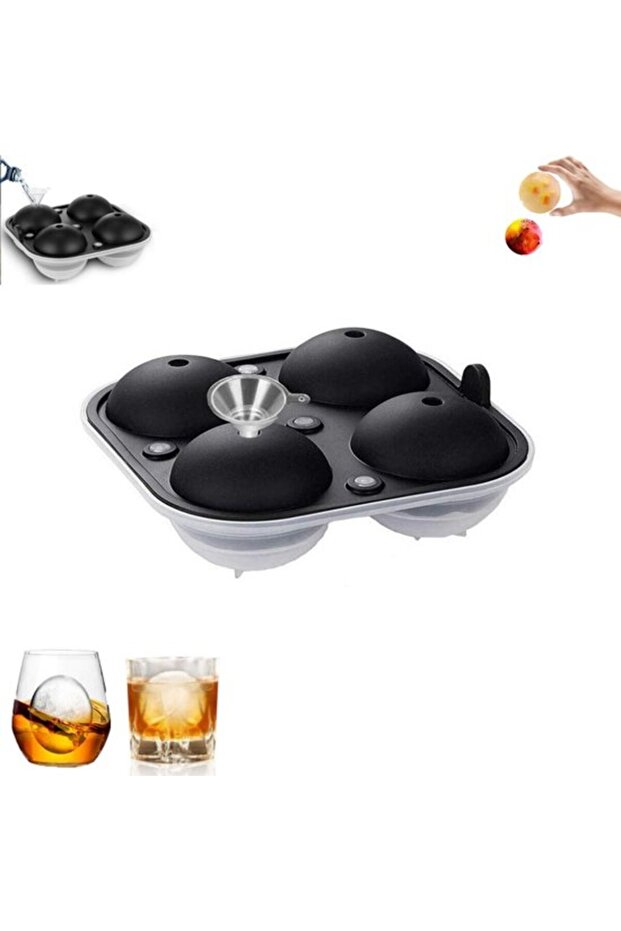 1-Pack - Round Ice Cube Tray - Easy to Fill - Reusable - Round Silicone Mold - Easy to Unmold - Suitable for Whiskey, Cocktails, Wine, and Sauces
