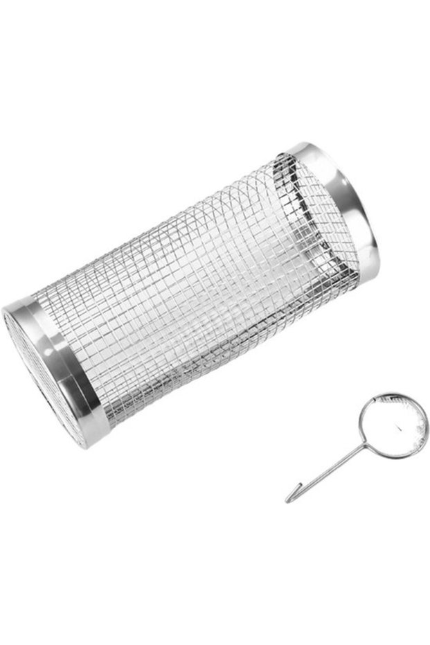 Barbecue Tool Set - Round Stainless Steel Outdoor Barbecue Cage, Portable Rotating Smoker Cage
