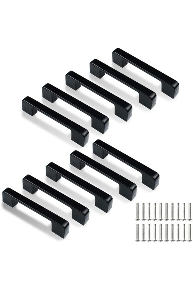 Cabinet handles, furniture handles, kitchen handles, drawer handles, bar handles, 10 black stainless steel handles, 128mm
