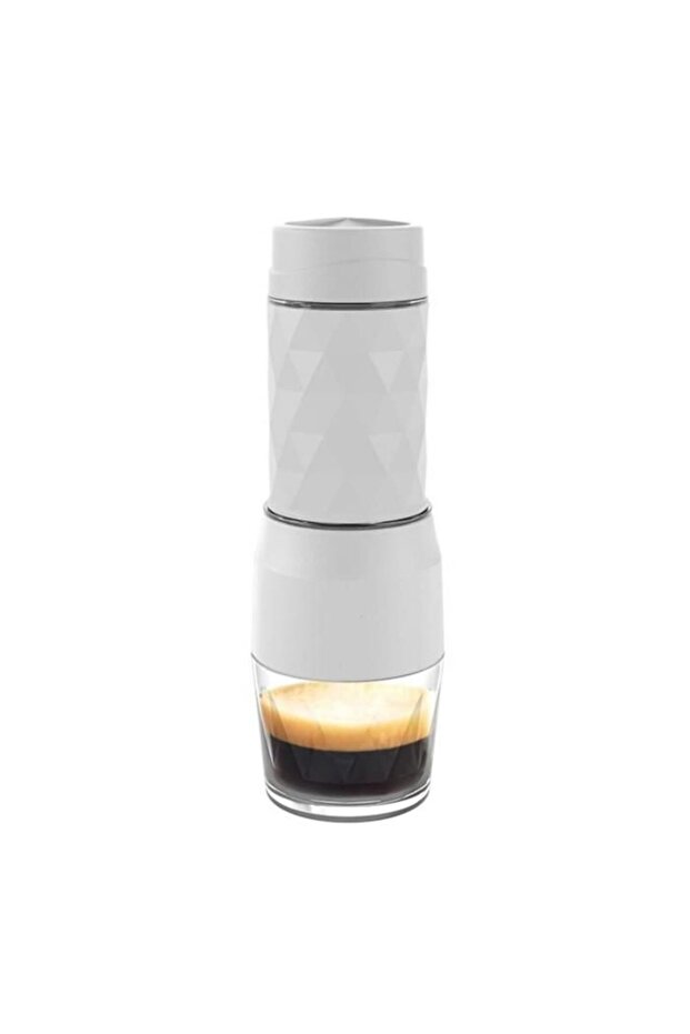 Portable espresso machine, pressure 13-18 bar, cup capacity 120 ml, water tank capacity 80 ml, suitable for various scenarios, white.