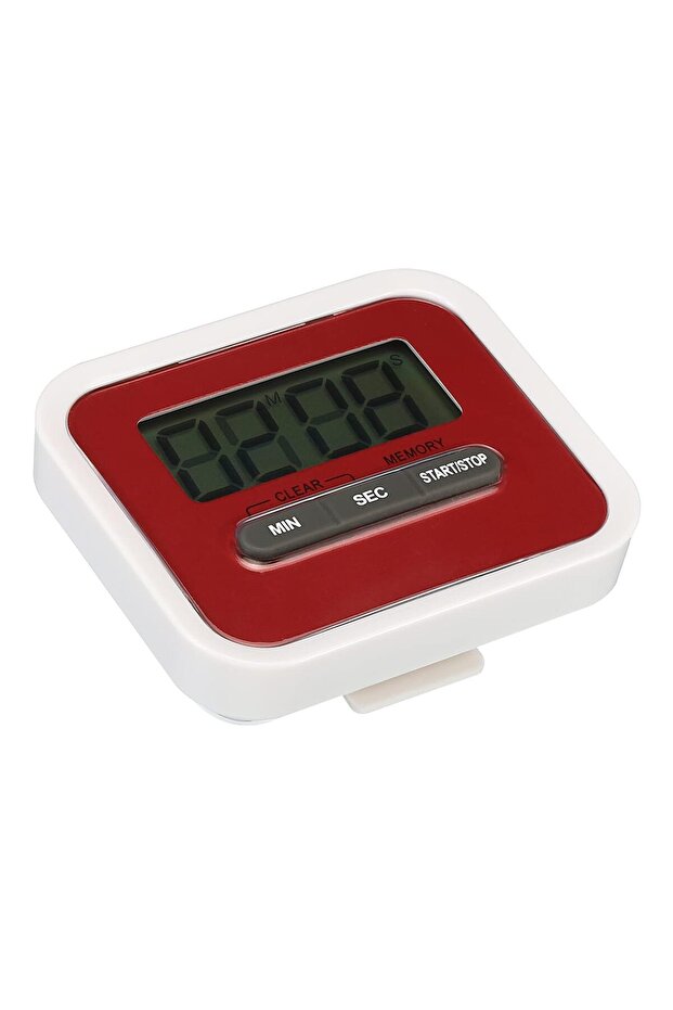 100-Minute Digital Magnetic Kitchen Countdown Timer with LCD Display & Back Clip (Red)