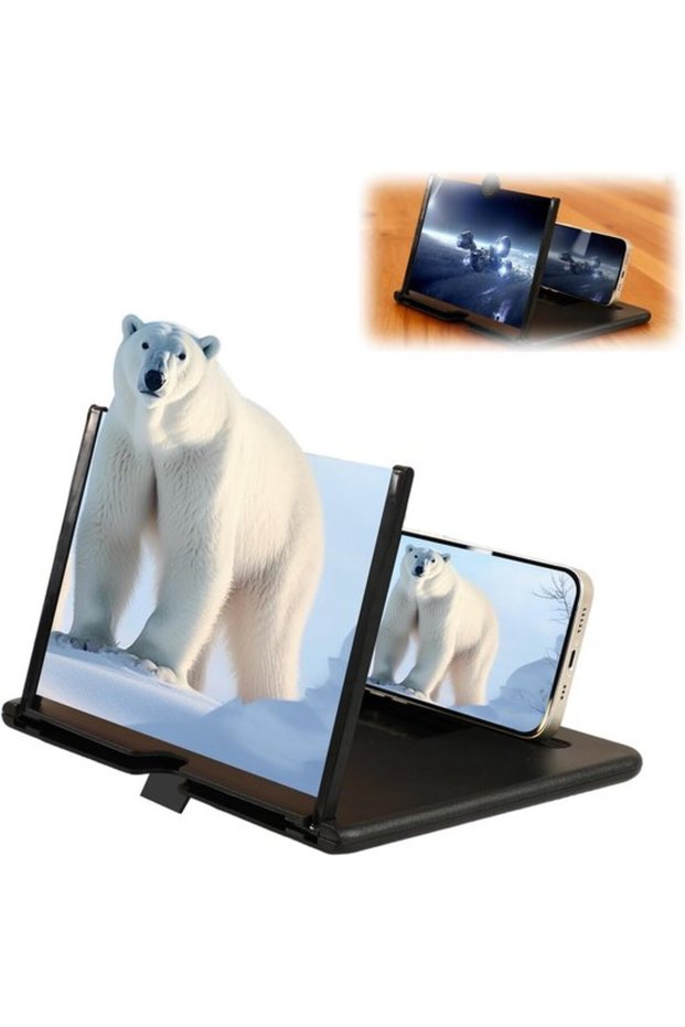 Screen Magnifier Edition 3D HD Projection Magnifier for Mobile Phones Movies Videos Games Foldable Stand All Mobile Phones Black 10 inch