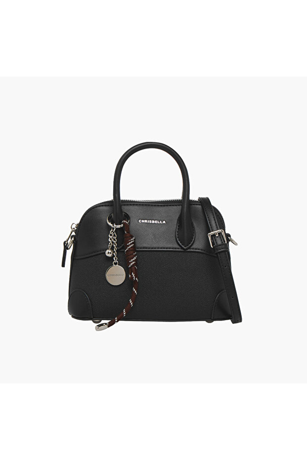 Textured Tote Bag with Detachable Strap
