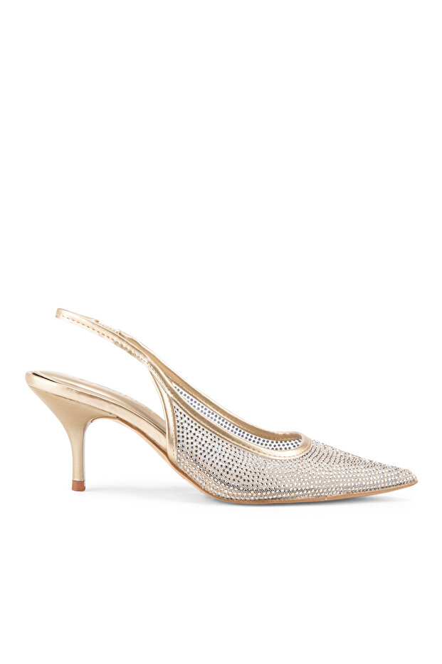 Embellished Slingback Kitten Heel Pumps