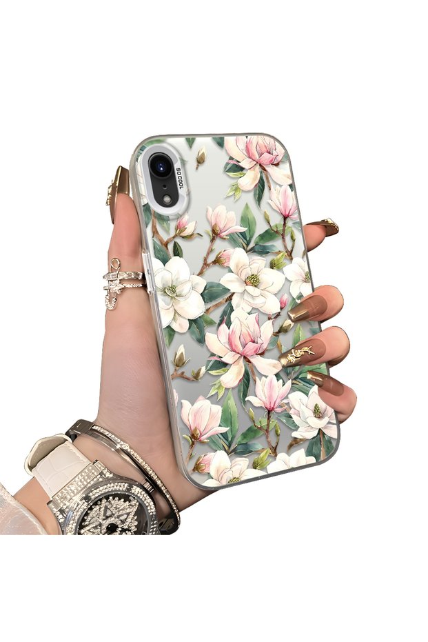 iPhone Xr Compatible Hard Acrylic Back Silicone Edge Lens Protection Case