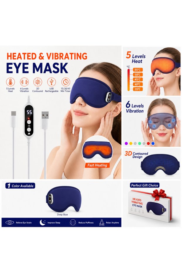 new upgrade Electric Steam Eye Mask 3D Massage Constant Temperature Hot Compress Smart Timing Sleep