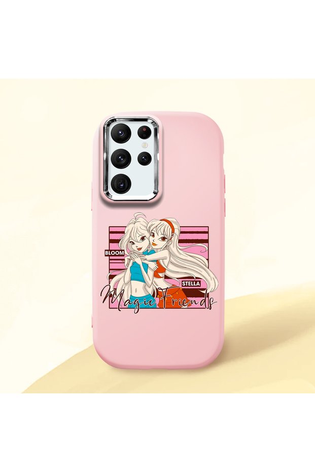 Pink Silicone Case with Shock-Absorbing Camera Protection Compatible with Samsung Galaxy S22 Ultra
