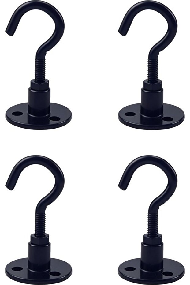 4-piece set of round hooks in black