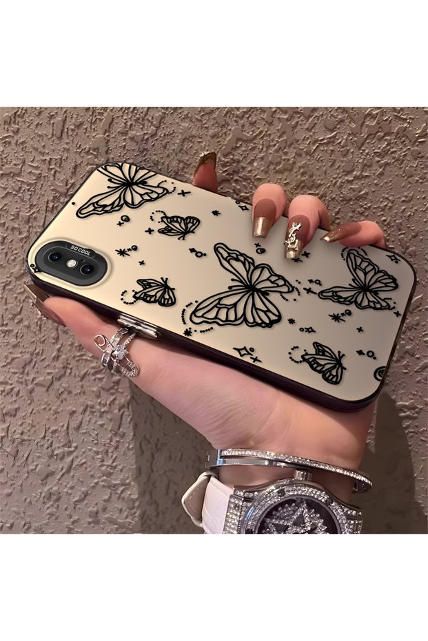 iPhone X/Xs Compatible Elegant Night Style Butterfly Case, Durable Protective Case for Daily Use