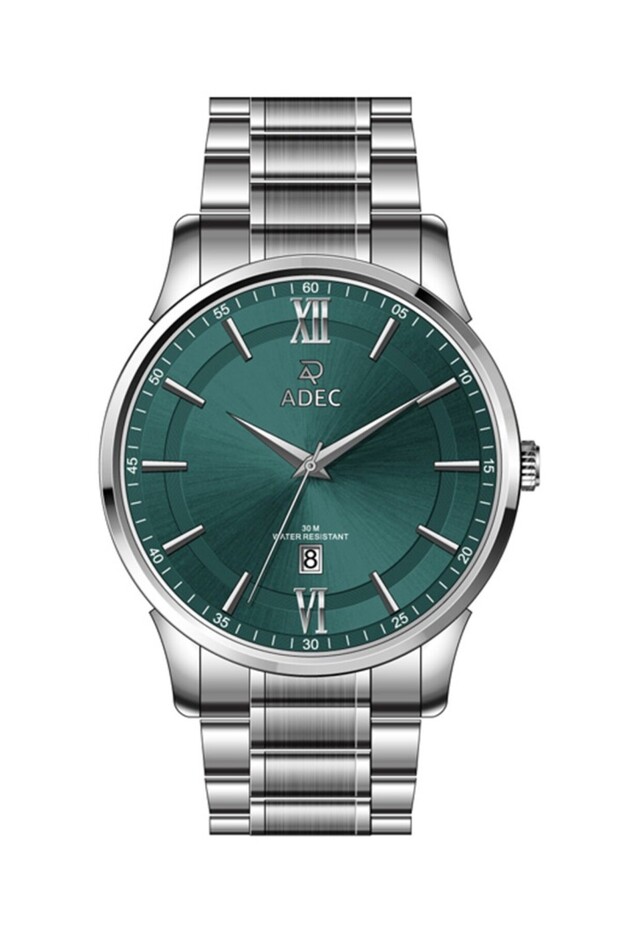 Ag24103-5 Steel Case Cord Calendar Japanese 3 Atm Water Resistant Metallic Color Men's Wristwatch