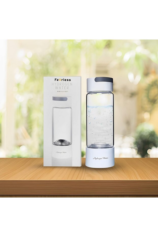 Rechargeable and Portable Glass H2 Hydrogen Rich Water Generator Bottle with inhaler | Advanced PEM(Japan) and SPE(Korea) Technology with up to 3000 PPB | Balanced PH Water Ionizer with Self Cleaning