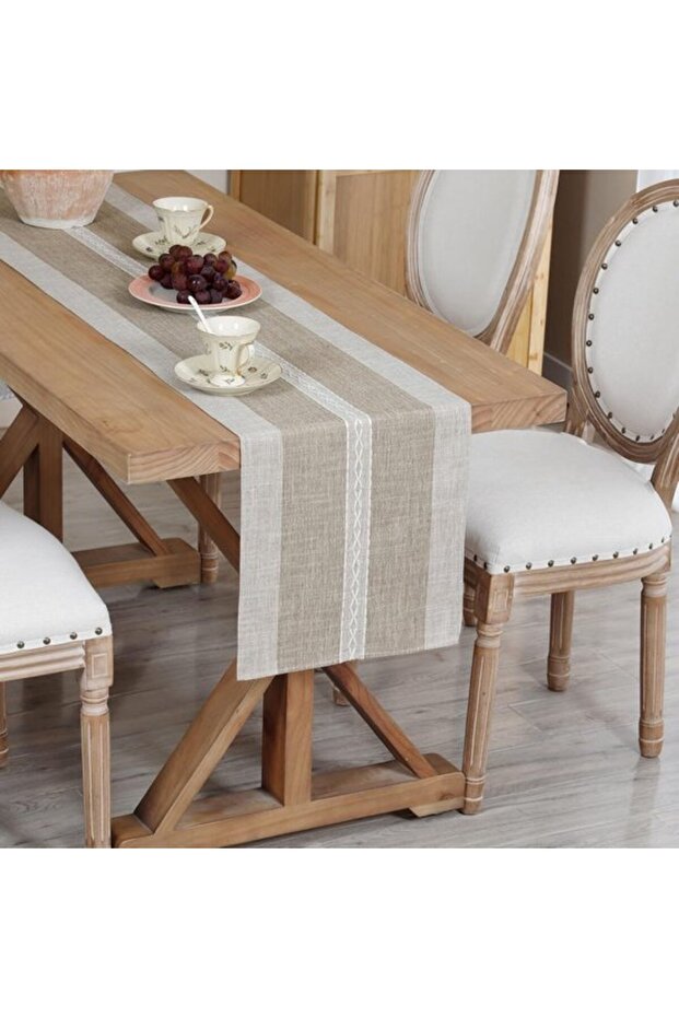 Linen table runner - Table decoration - Non-slip and dustproof tablecloth - Simple table runner - Country style table decoration...