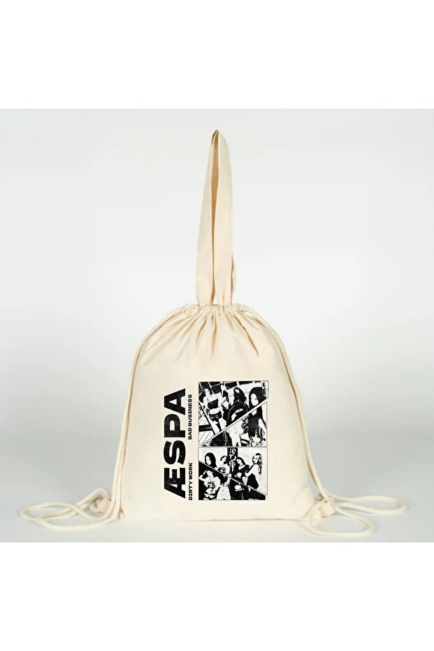 Aespa Printed Versatile Drawstring Cloth Bag 35X40 for Hand, Shoulder and Back