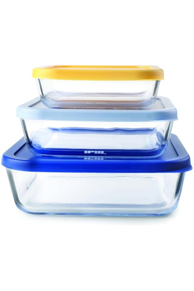 SET 3 SQUARE FOOD CONTAINERS ECO