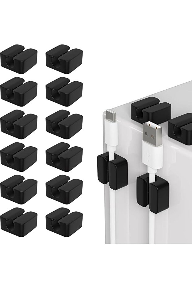 22 قطعة من مشابك كابلات السيليكون، منظم أسلاك للمكتب، حامل كابل شاحن USB مع لاصق قوي،