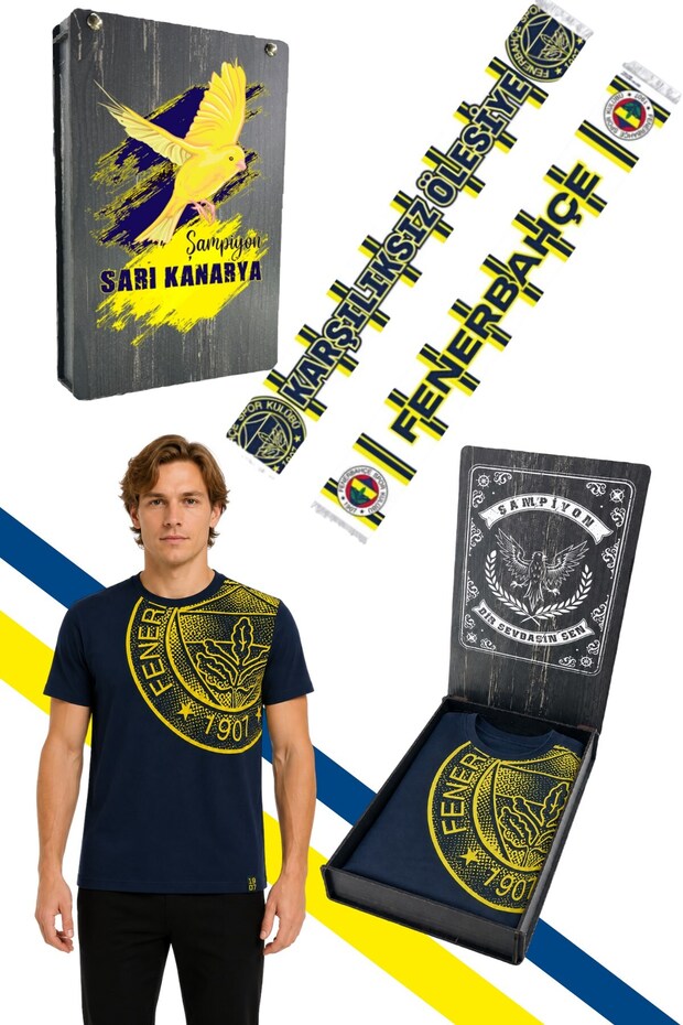 Men's Tribun Halftone Logo T-Shirt with Shawl Gift Uv Boxed