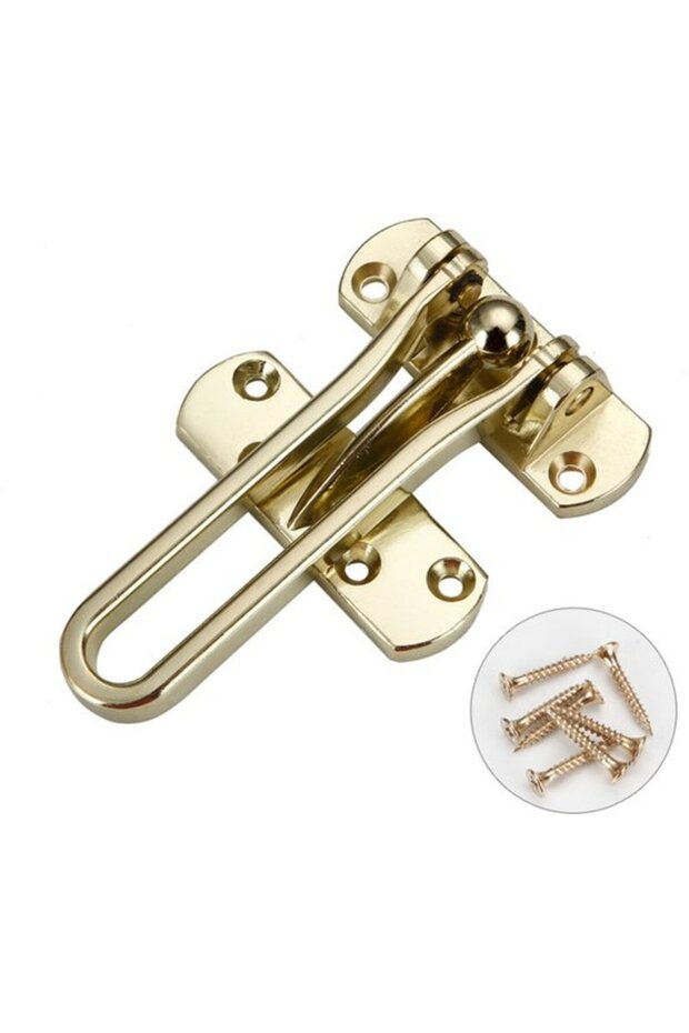 Interior door lock silver with 7 screws reinforced metal security.