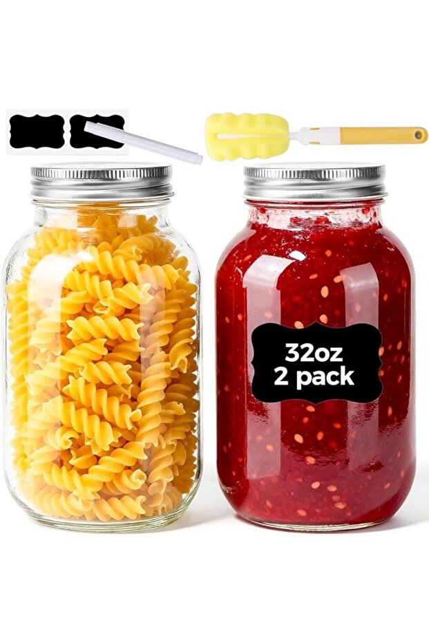 6 Pack Regular Mouth Glass Mason Jars 12oz with Regural Airtight Lids for Preserving, Jam,