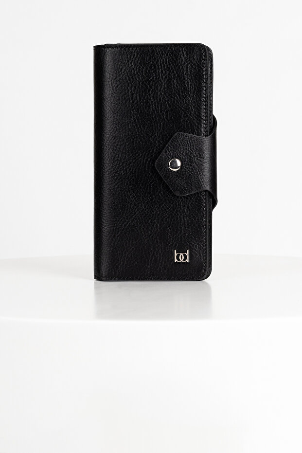 Lehix Genuine Leather Wallet with Compartments Black