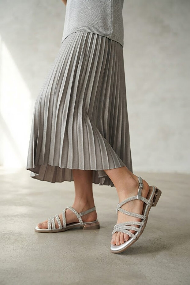 Ewoll 7045 Silver Stone Women's Sandals