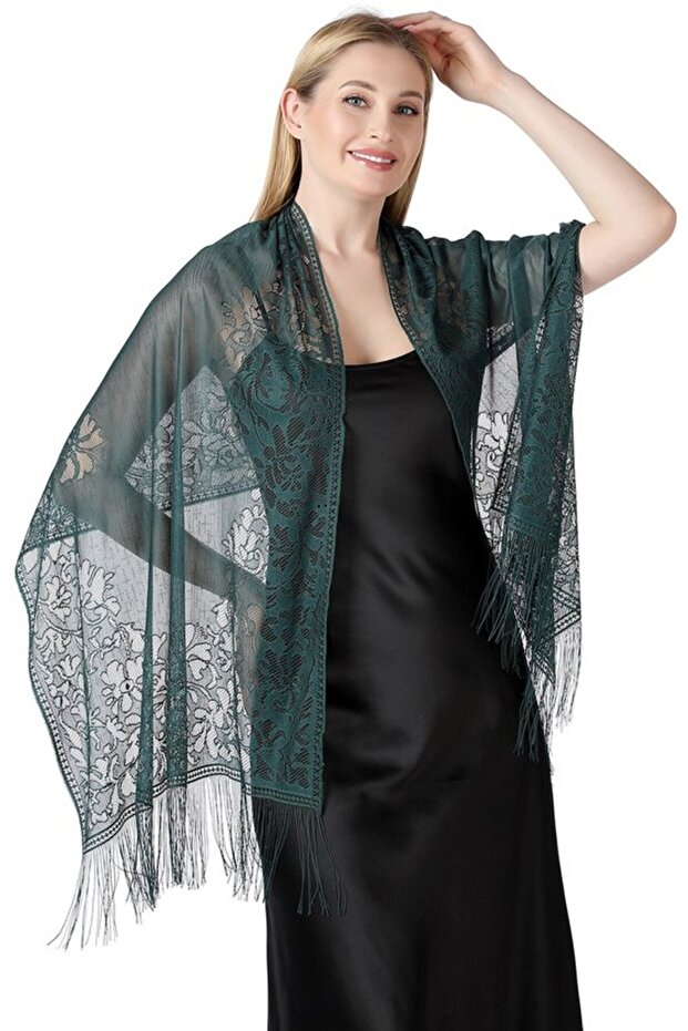 Women's lace shawl bordeaux red for weddings/parties/beach.