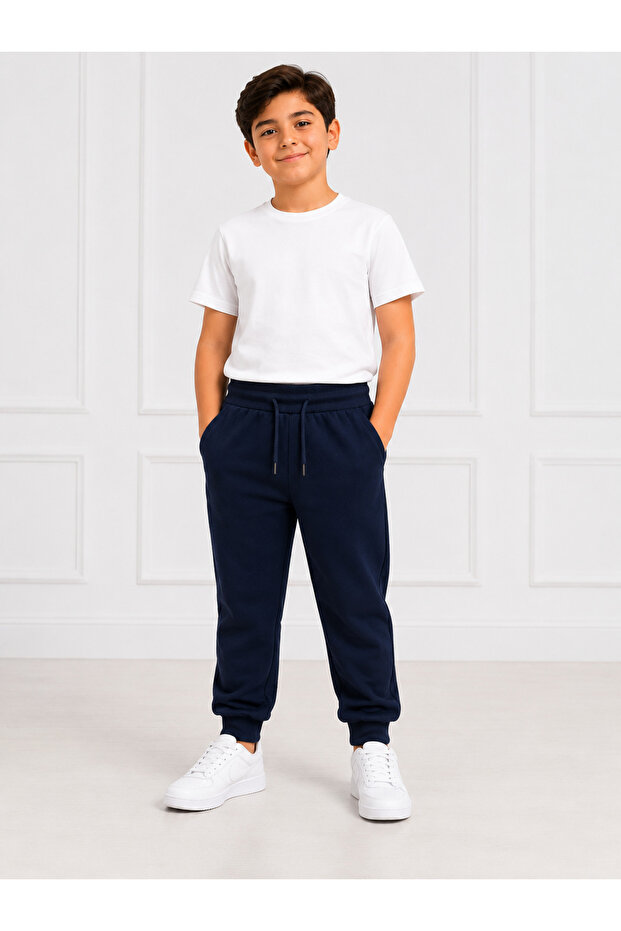 Boys' School Pants Sweatpants – Elastic Waistband with Drawstring, Pockets, Straight Leg, Comfortable Fit
