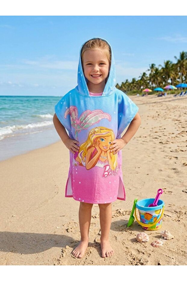 Mermaid Kids Hooded Beach Poncho Towel