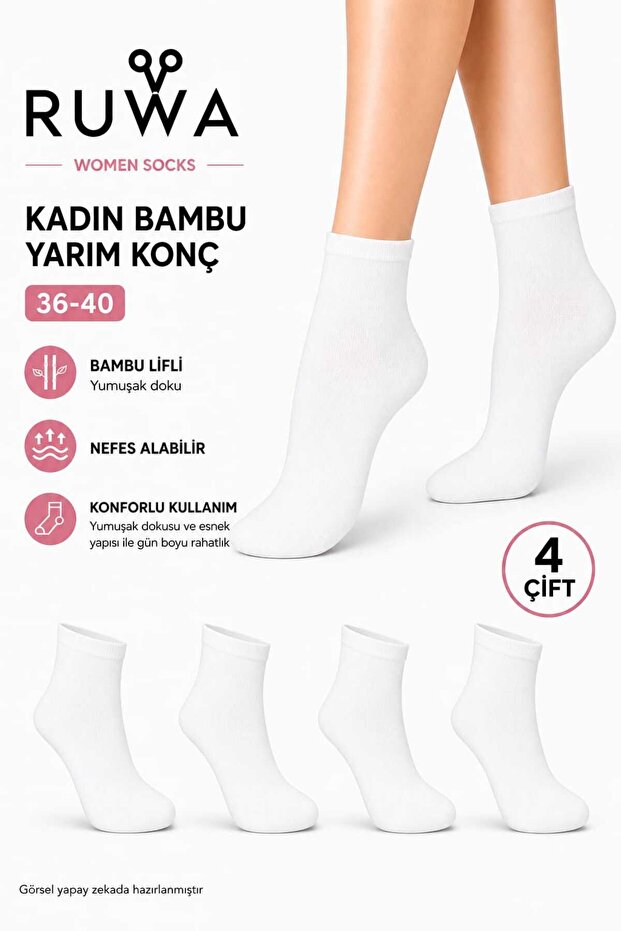 KADIN YARIM KONÇ BAMBU ÇORAP