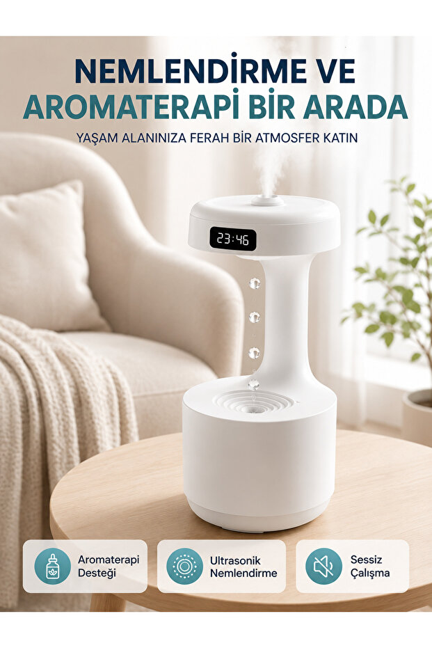 Raindrop Air Humidifier Ultrasonic Steam Machine 800 ml Aroma Diffuser -