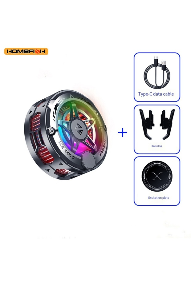 black Game Universal Mobile Phone Cooler, Magnetic Semiconductor Cooling Fan Without Digital Display