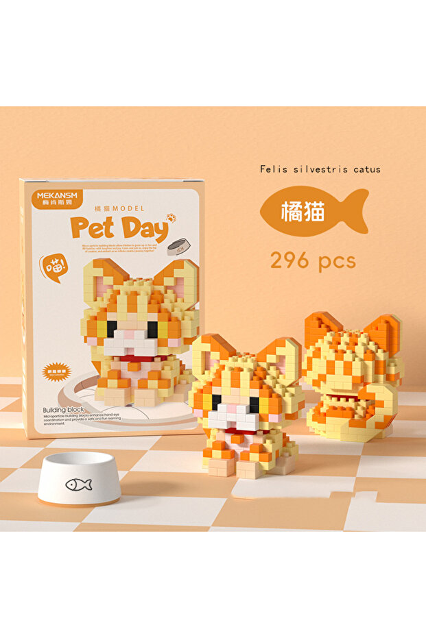 JM-221-NOBOX Pet Dog Animal Cat Building Blocks Border-Collie Corgi Schnauzer Small Micro Bricks Rag